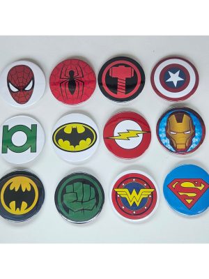 Superhero Party Button Badges