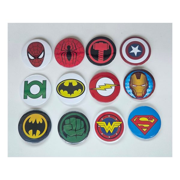 Superhero Party Button Badges