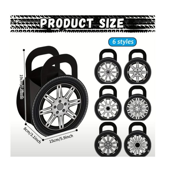 Wheel Shaped Favor Bags 6 Piece Party Favors For Racing Themed Party