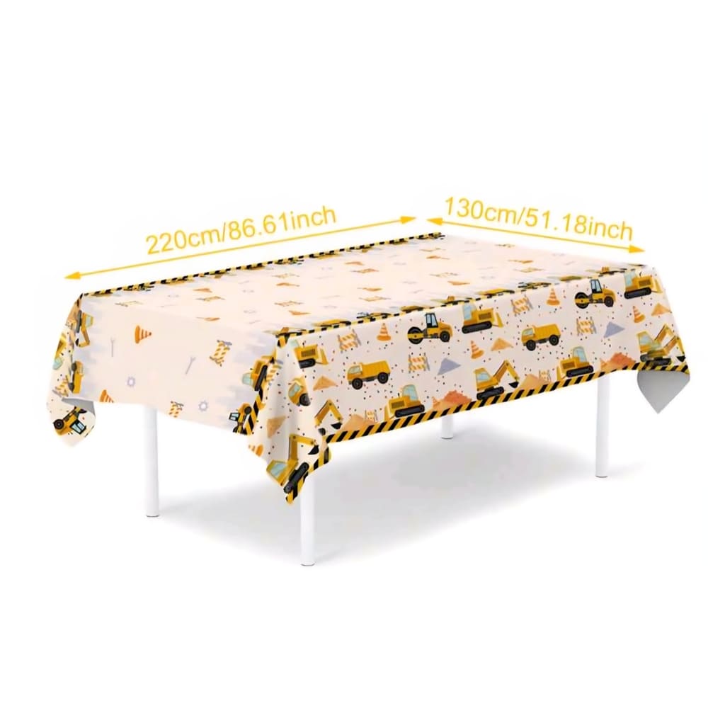 Construction Table Cloth-1 Piece 1 Construction Large Disposable Tablecloth