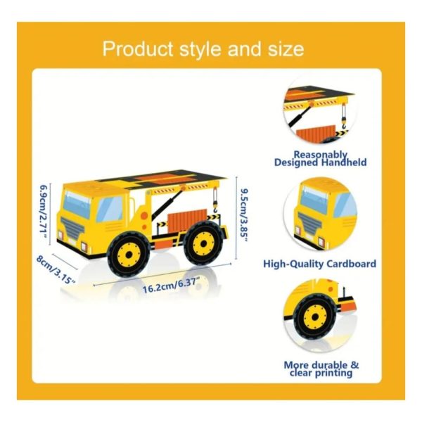 Construction Party Favor Boxes Dimensions