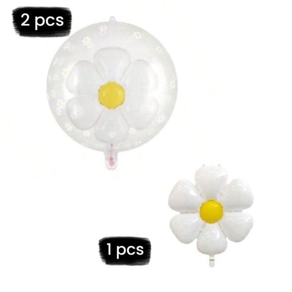 Daisy Balloon Set Double Bubble And Daisy Shaped Balloon