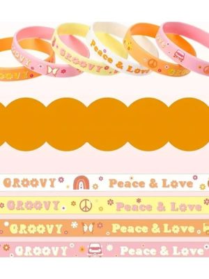 Groovy Party Favors Silicone Wristbands