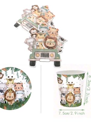 Jungle Safari Disposable Tableware 40 Piece Set