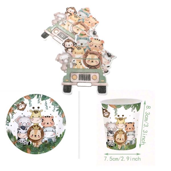 Jungle Safari Disposable Tableware 40 Piece Set