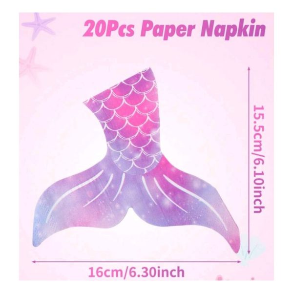 Mermaid Ombre Fishtail Shaped Napkin