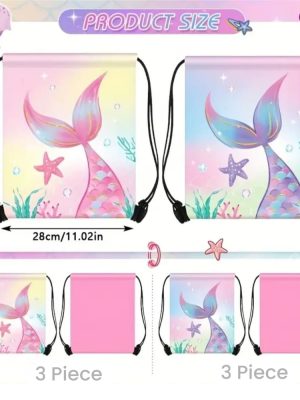 Mermaid Party Drawstring Bags