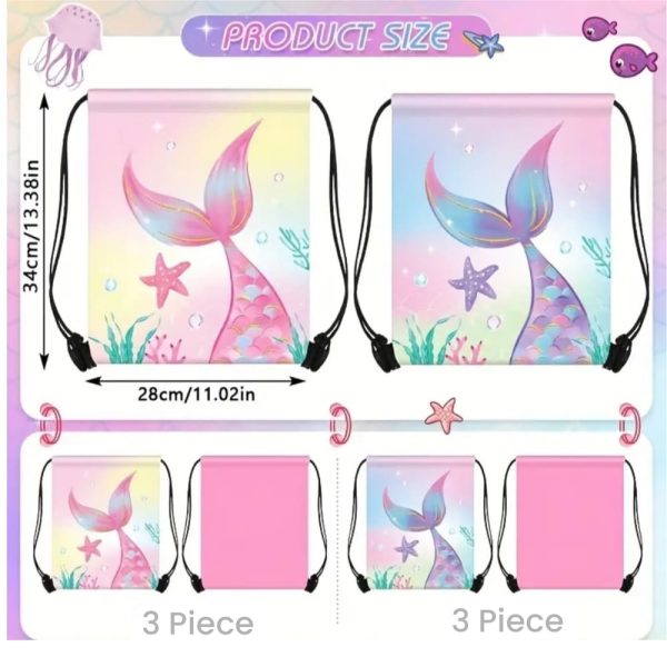 Mermaid Party Drawstring Bags