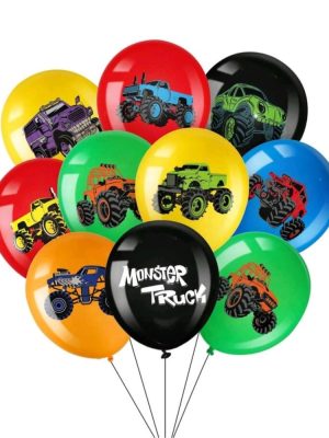 Monster Truck Party Latex Balloons Party Decorations For Monster Truck Themed Party