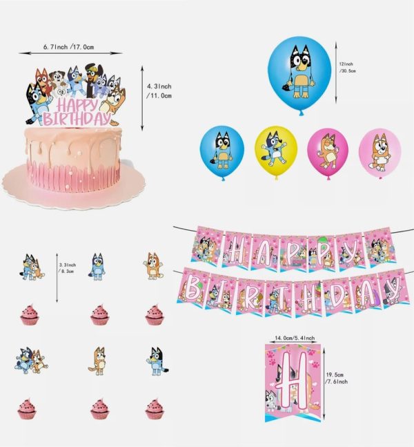 Pink Bluey Party Decoration Set