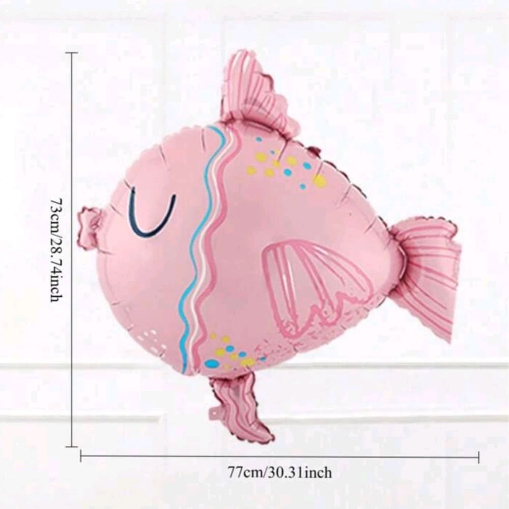 Pink Tropical Fish Shaped Foil Balloon-1 Piece 1 Pink Tropical Fish Shaped Foil Balloon
