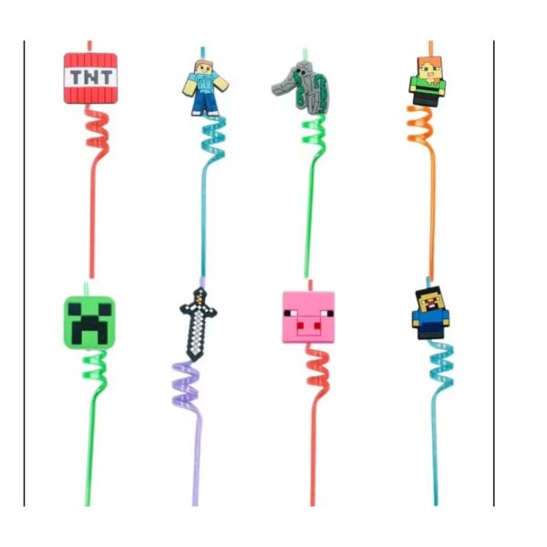 Pixel Miner Party Favor Straws