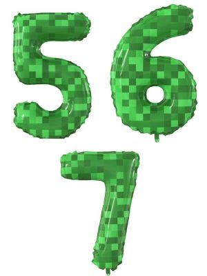 Pixel Number Foil Balloons