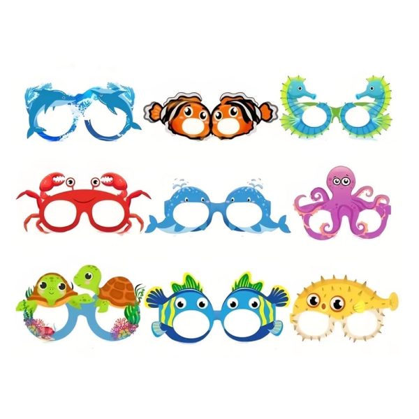 Sea Animal Party Paper Glasses Photo Props Party Accesories