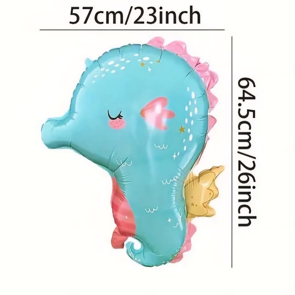 Sea Horse Shaped Foil Balloon Matt-1 Piece 1 Sea Horse Matt Shaped Foil Balloon