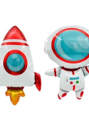Space Foil Balloons Rocket Shaped Foil Balloon Austronaut Shaped Foil Balloon Space Party Supplies