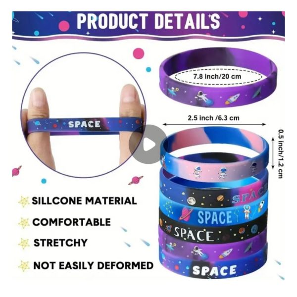 Space Party Favors Silcone Wristbands