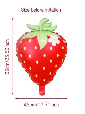 Strawberry Shaped Foil Balloon 1 Piece
