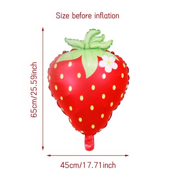 Strawberry Shaped Foil Balloon 1 Piece