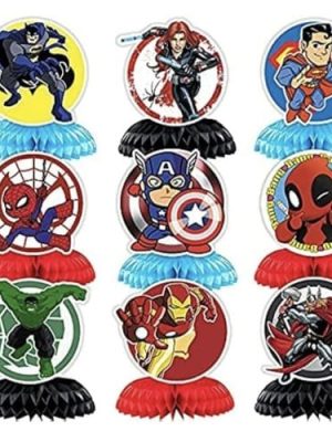 Super Hero Table Decorations 9 Piece