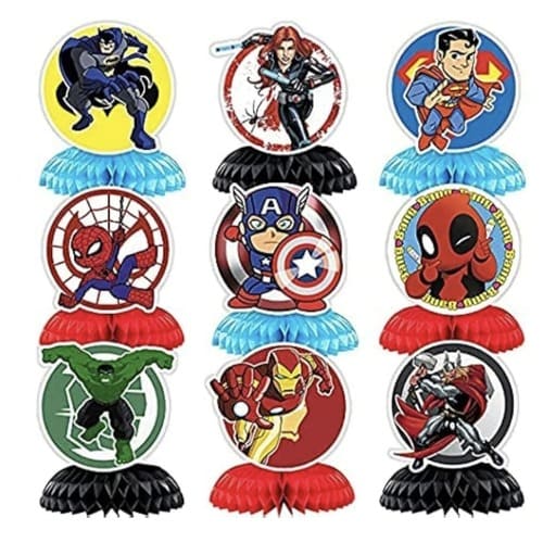 Superhero Table Decorations-9 Piece 1 Super Hero Table Decorations 9 Piece