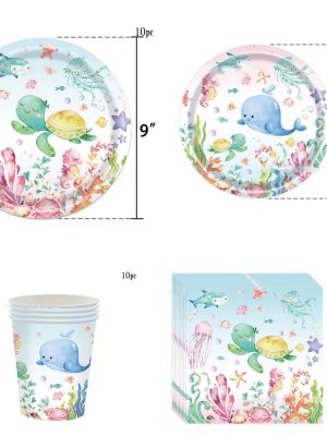 Under The Sea Disposable Table Ware Set For 10 Guests