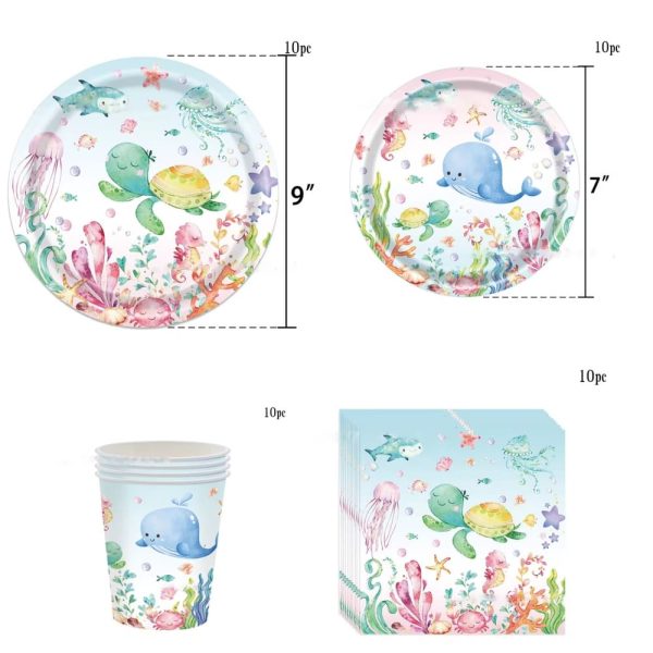 Under The Sea Disposable Table Ware Set For 10 Guests