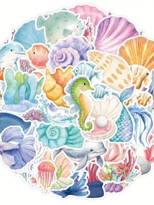 Under The Sea Party Favors Sticker Assorted Designs 50 Piece