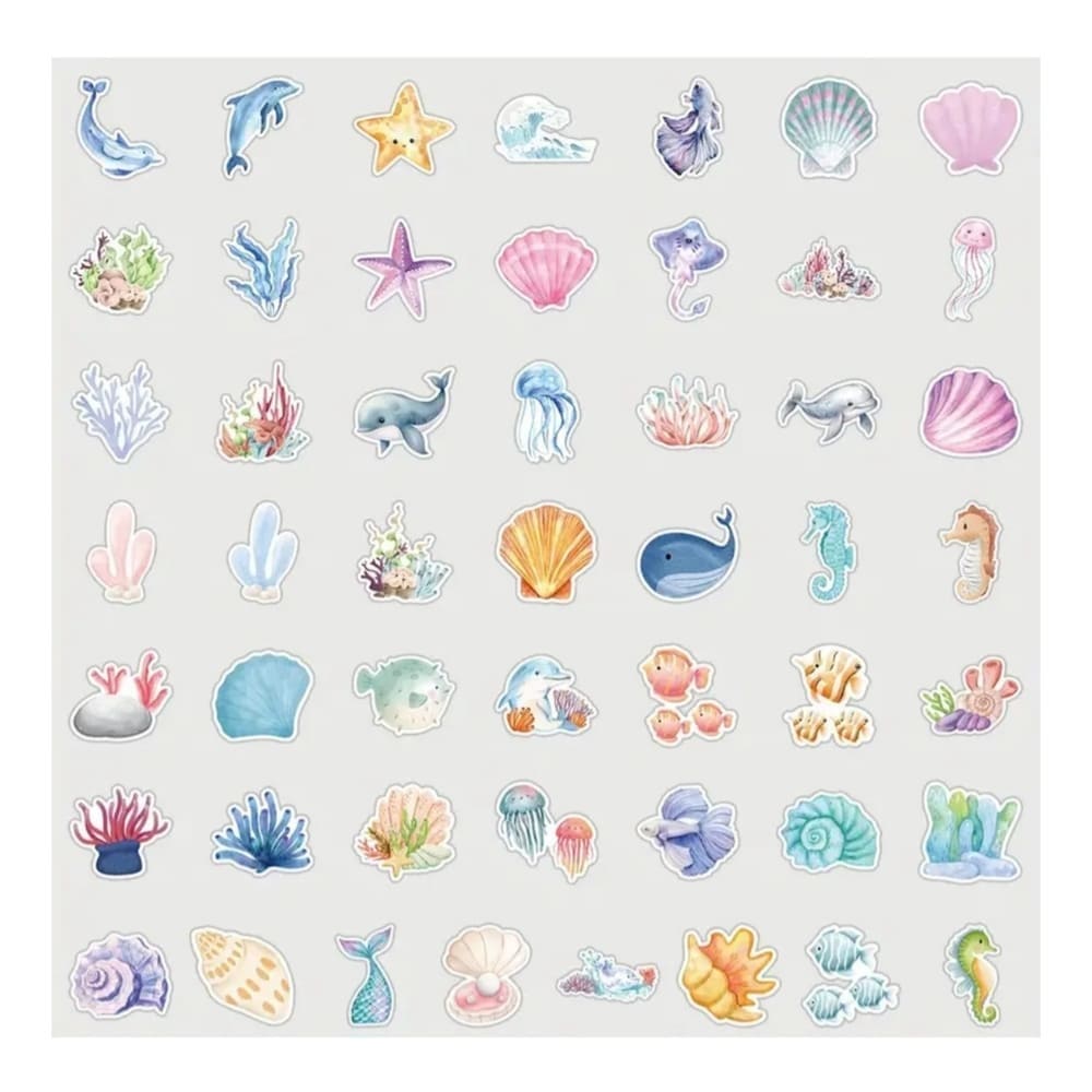 Under The Sea Party Favors Stickers-50 Piece 3 Under The Sea Themed Party Favors Stickers