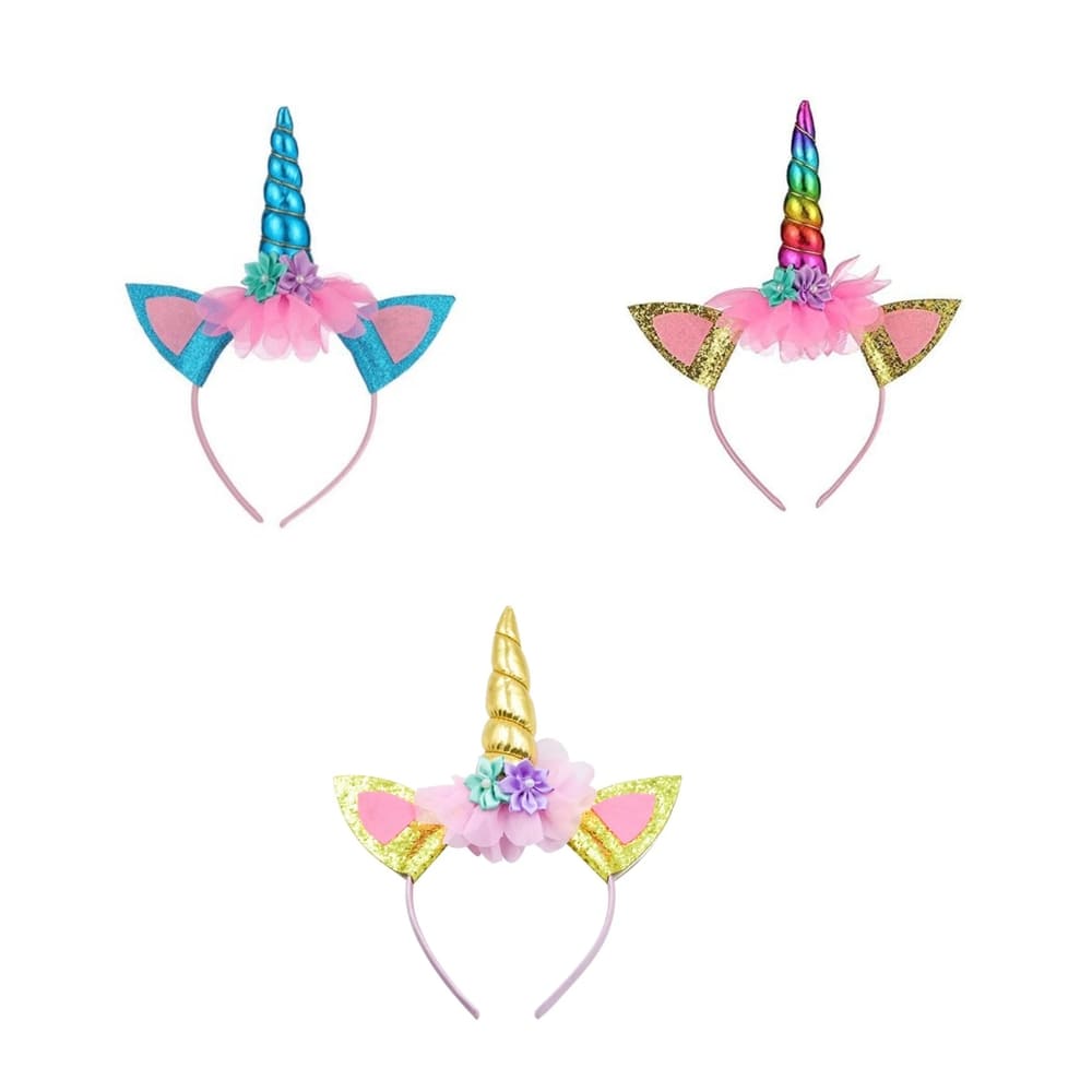 Unicorn Headbands-3 Piece 1 Unicorn Headbans Party Accesories 3 Piece