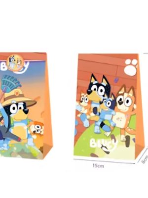 Bluey Themed Favor Bags With Stickers