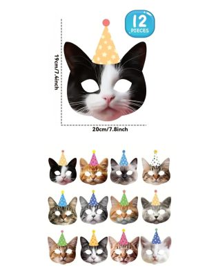 Cat Party Face Masks Cat Party Accesories