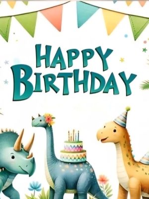 Dinosaur Happy Birthday Backdrop