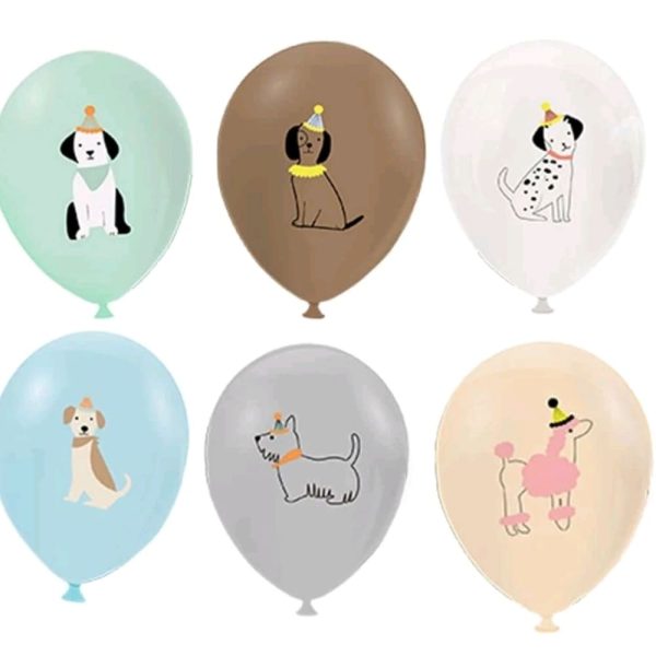 Dog Assorted Designs Latex Balloons