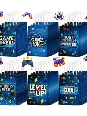 Gamer Party Favor Bags With Handle Assorted Designs