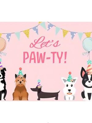 Let's Pawty Pink Backdrop