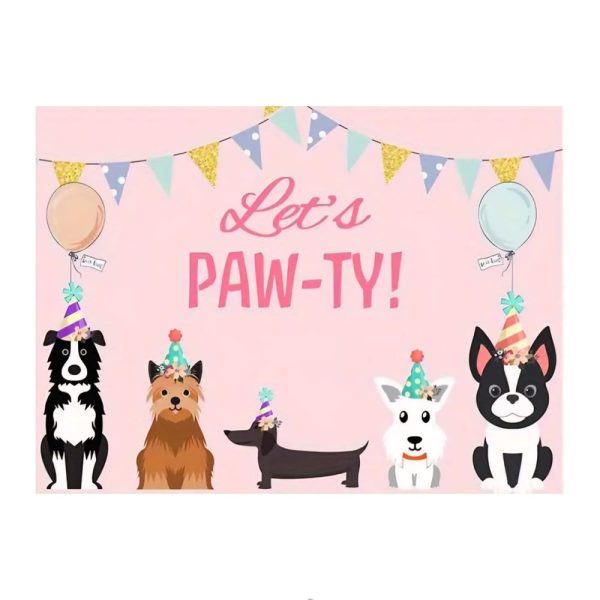 Let's Pawty Pink Backdrop