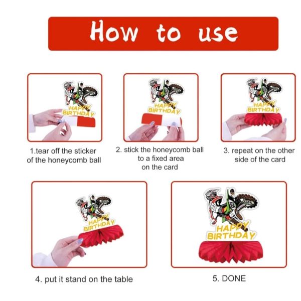 Motocross Table Decorations Assembly Instructions