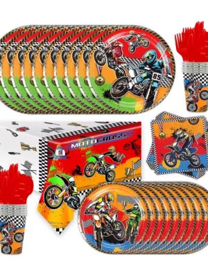 Motocross Tableware Set Dirtbike Party Supplies