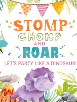 Party Like A Dinsosaur Backdrop