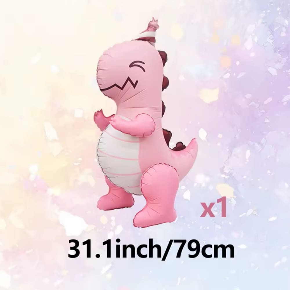 Matte Standing Pink Dinosaur Balloon 1 Pink Matte Dinosaur Standing Balloon Party Decor Pink Dinosaur Themed Party