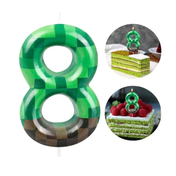 Pixel Birthday Candle Number Eight