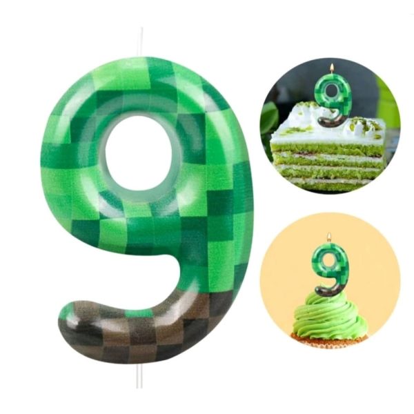 Pixel Birthday Candle Number Nine