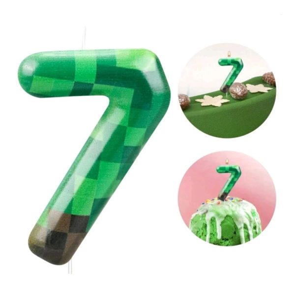 Pixel Birthday Candle Number Seven