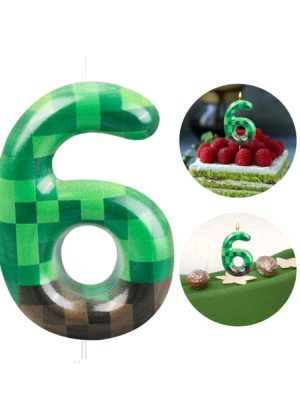 Pixel Birthday Candle Number Six