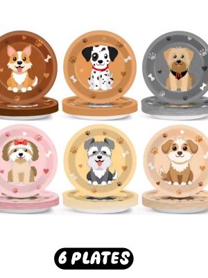 Puppy Disposable Paper Plates Puppy Party Supplies Dog Tableware