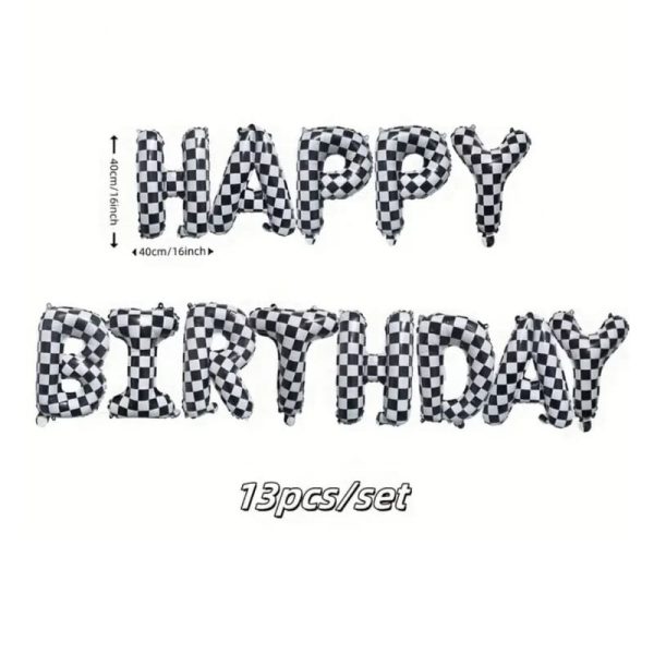 Race Car Happy Birthday Balloon Banner