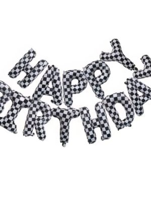 Race Car Happy Birthday Foil Balloon Banner Race Car Party Decorations