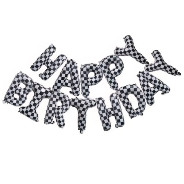 Race Car Happy Birthday Foil Balloon Banner Race Car Party Decorations