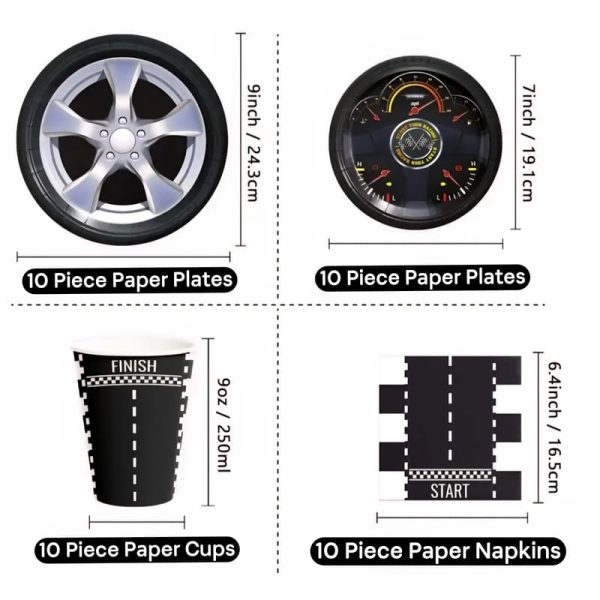 Race Car Party Tableware Set Race Car Party Supplies